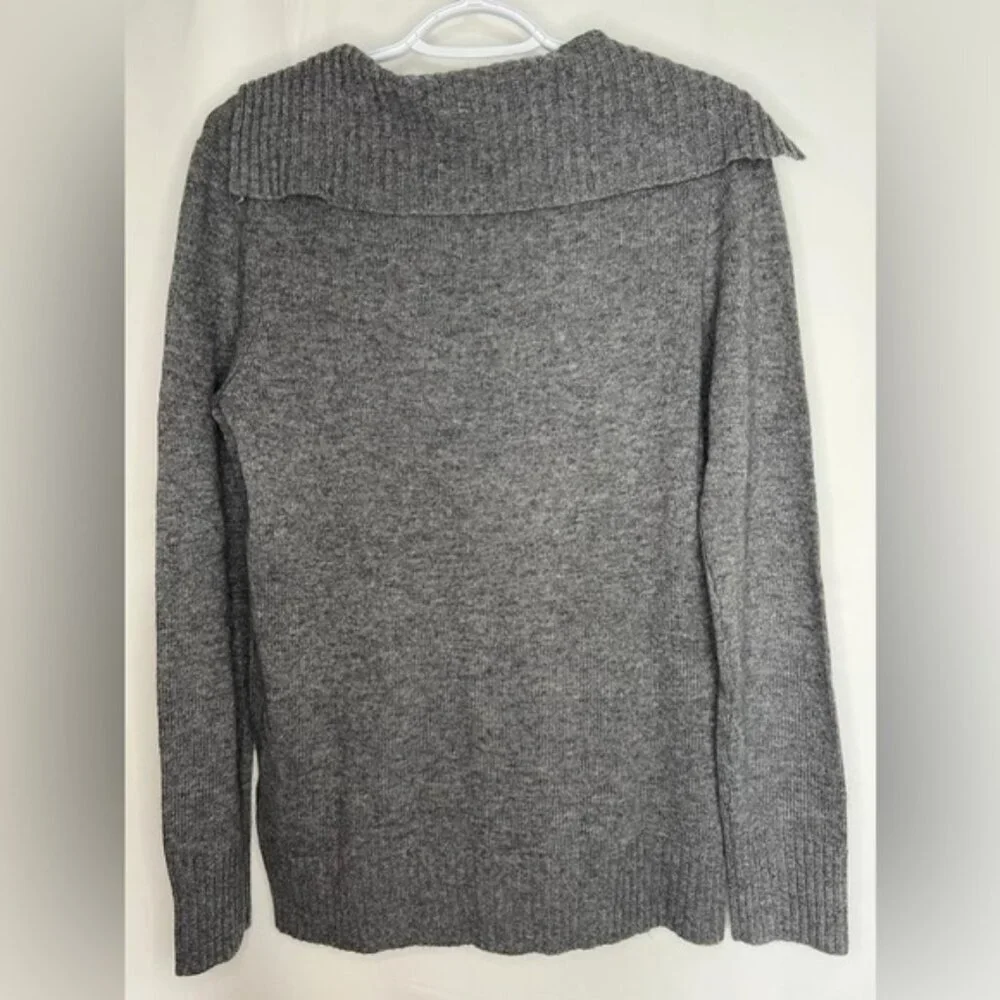 NWT J. Crew WOOL CASHMERE Blend‎ Asymmetrical Ruffle Zip Pullover Sweater MEDIUM